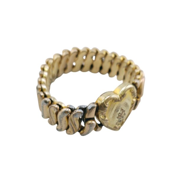 Vintage Phoenix WWII Sweetheart Expansion Bracelet Heart Design (A7764) - Picture 2 of 7